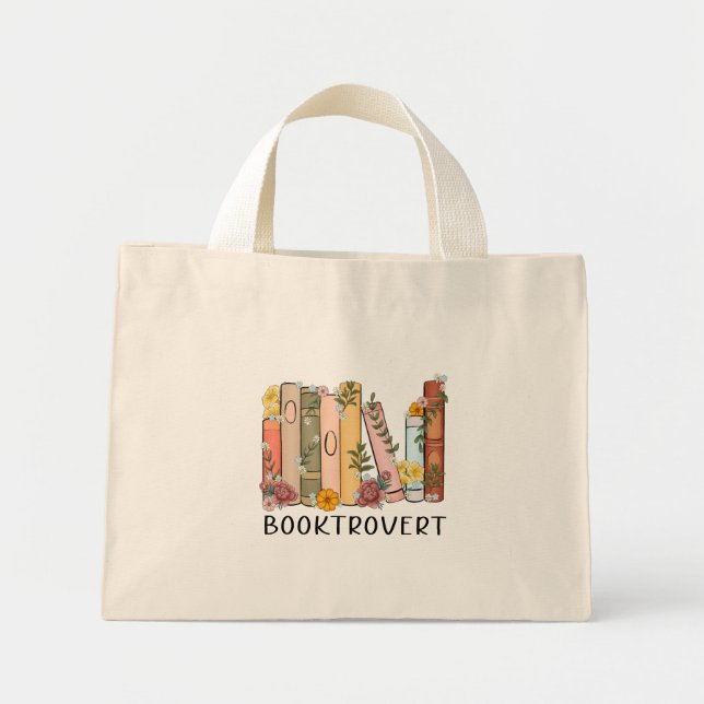Bolsa Tote Mini Booktrovert pequeno comprando saco de toalha (Frente)