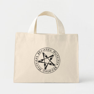 Bolsa Tote Mini Brise Seitan Vegan Pentagram (versão escura)