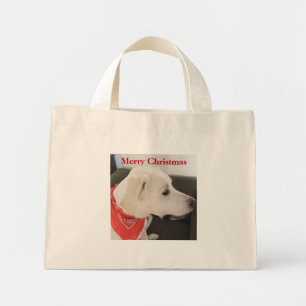 Bolsa Tote Mini Cachorro Branco e Bonito Natal