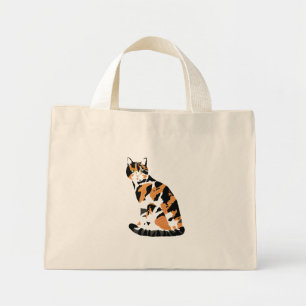 Bolsa Tote Mini Calico gato sentado
