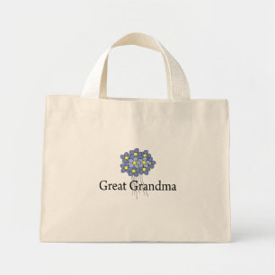 Bolsa Tote Mini Camiseta Flor Azul Bonita Bisavó