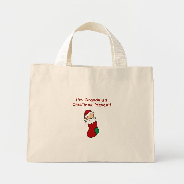 Bolsa Tote Mini Camisetas e presentes de Natal da avó (Frente)