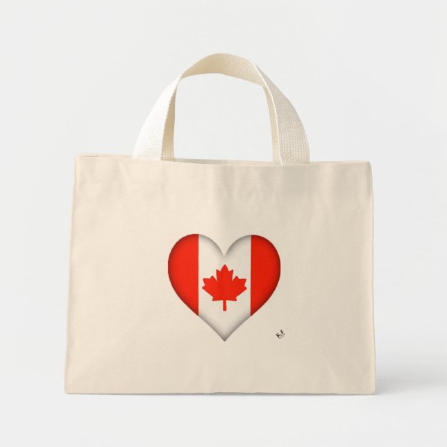Bolsa Tote Mini Canadian Flag Heart (Frente)