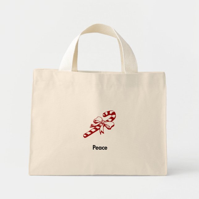 Bolsa Tote Mini Candy Cane Peace (Frente)