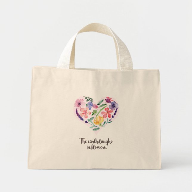 Bolsa Tote Mini Canvas Baf - A terra ri nas flores (Frente)