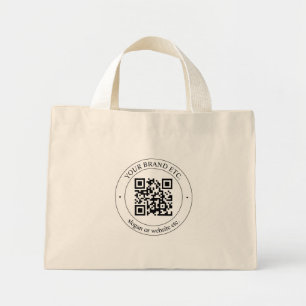 Bolsa Tote Mini Carregue seu próprio código QR e texto personalizá