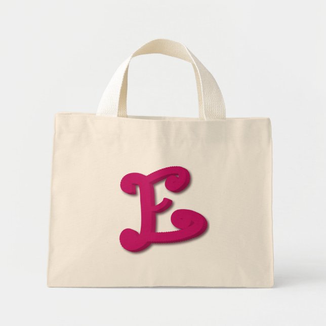Bolsa Tote Mini Carta E em 3D (Frente)