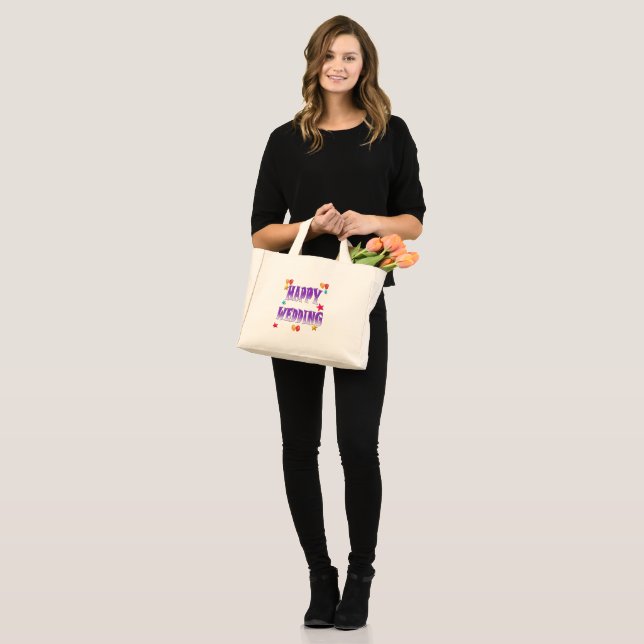BOLSA TOTE MINI CASAMENTO FELIZ (Frente (modelo))
