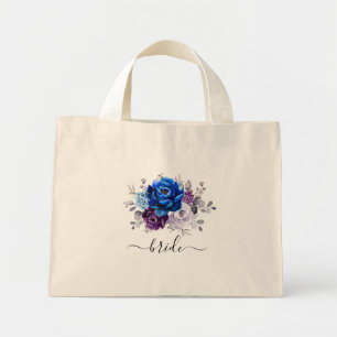 Bolsa Tote Mini Casamento Real Blue Purple Marinho Lilac Blooms