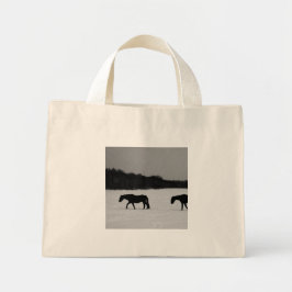 Bolsa Tote Mini Cavalos Na Neve