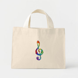 Bolsa Tote Mini Cérebro de chave musical arco-íris