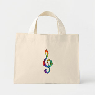 Bolsa Tote Mini Cérebro de chave musical arco-íris