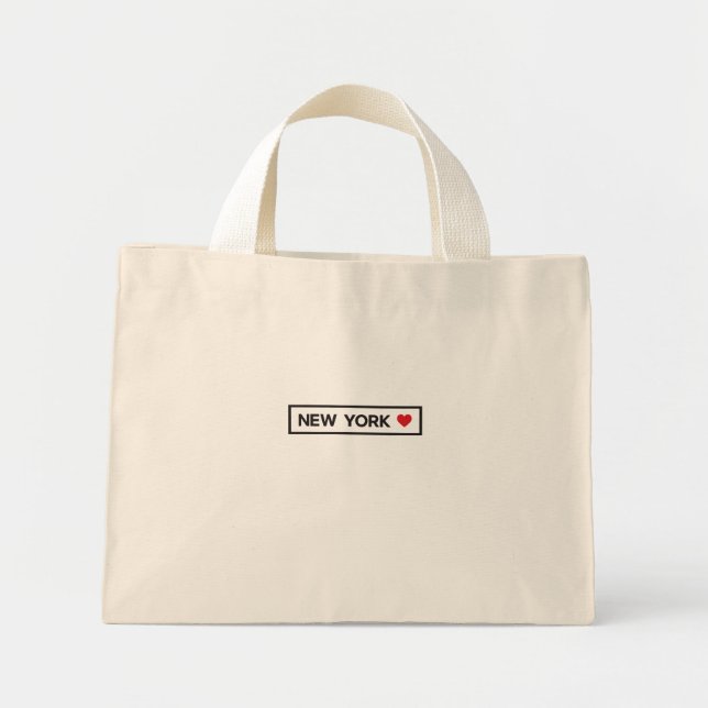 Bolsa Tote Mini Cidade do Estado País Lar Eu Adoro Nova York (Frente)