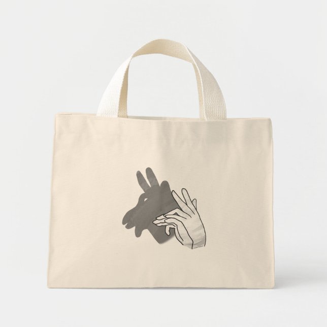 Bolsa Tote Mini Cinza Hand Silhouette Billy Goat (Frente)
