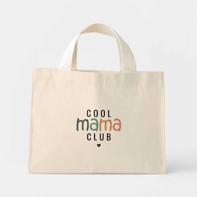 Bolsa Tote Mini Clube da Mãe Legal Divertida, Presente para Mãe (Frente)