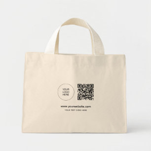 Bolsa Tote Mini Código QR Carregue seu Modelo de logotipo Endereço