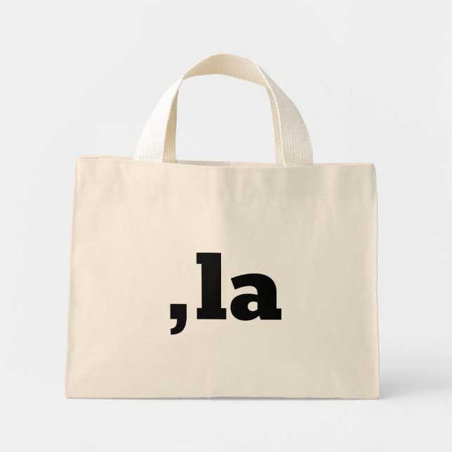Bolsa Tote Mini Comma La Kamala Harris - design de texto personali (Frente)