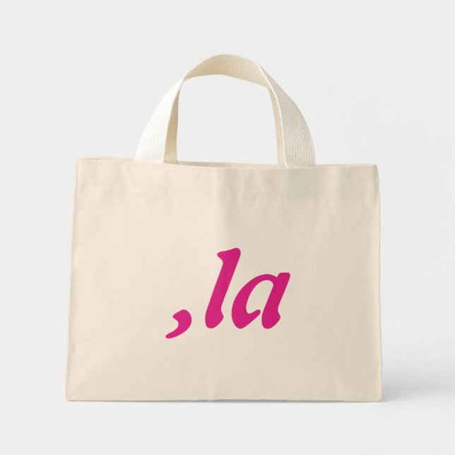 Bolsa Tote Mini Comma La Kamala Harris - design de texto personali (Frente)