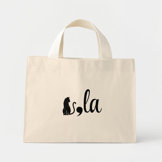 Bolsa Tote Mini Comma La Kamala Harris - mãe de gato para Kamala (Frente)