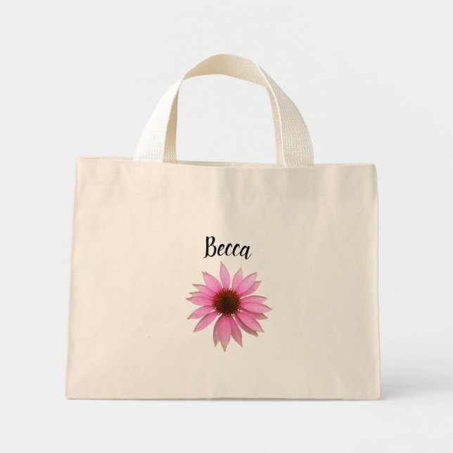 Bolsa Tote Mini Coneflower Roxo Brilhante Personalizado (Frente)