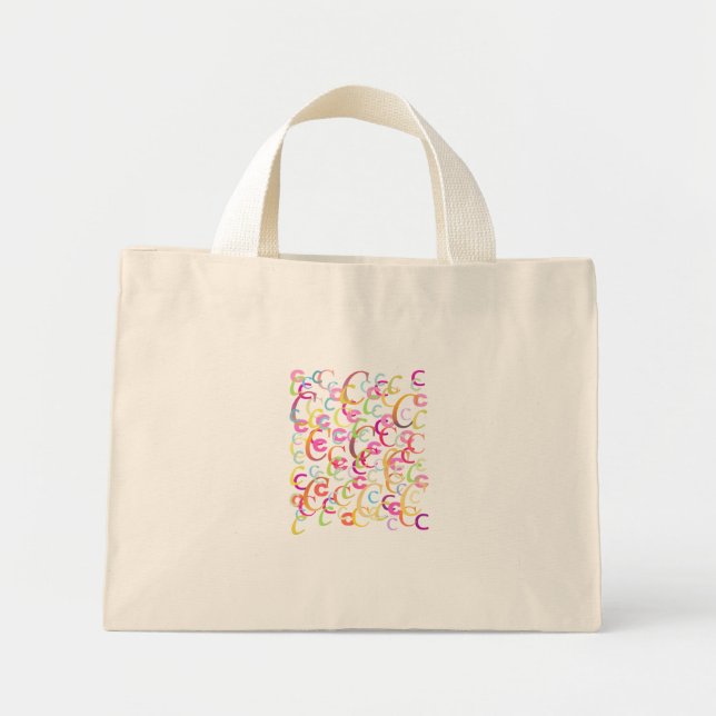Bolsa Tote Mini Confete de Letras "C" (Frente)