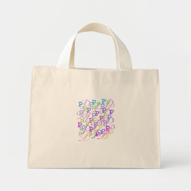 Bolsa Tote Mini Confete de Letras "P" (Frente)