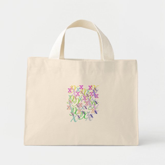 Bolsa Tote Mini Confete de Letras "X" (Frente)
