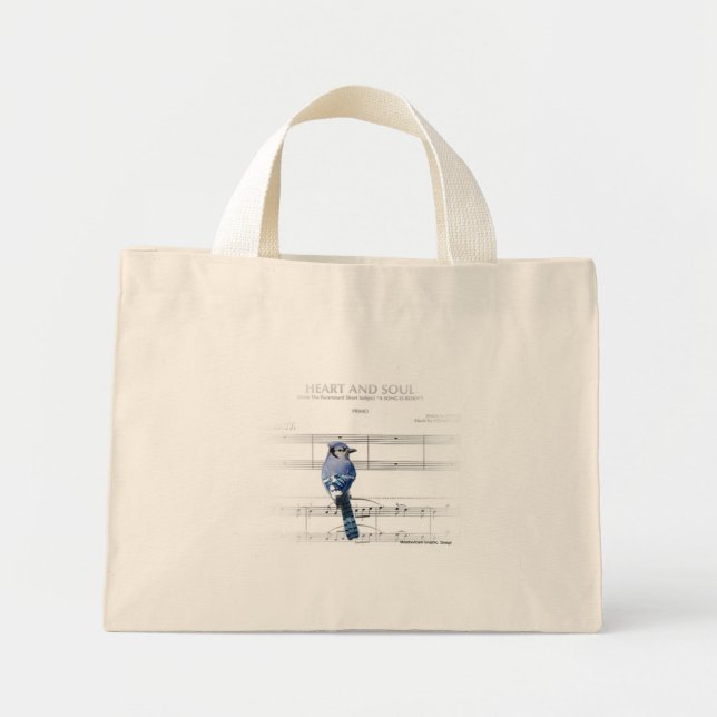 Bolsa Tote Mini Coração e Alma - Jay Azul (Frente)