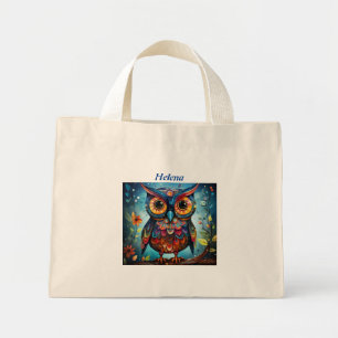 Bolsa Tote Mini Coruja Cutânea Símica Personalizada