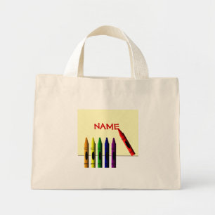 Bolsa Tote Mini Crayons colorem meu nome Tote Bag