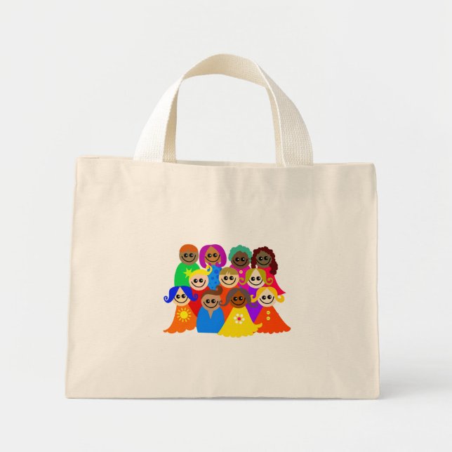 Bolsa Tote Mini Crianças Diversas (Frente)