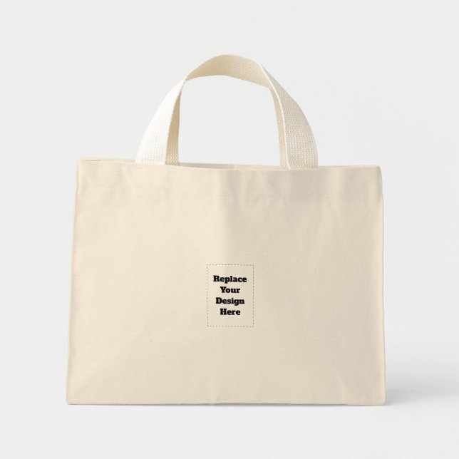 Bolsa Tote Mini Crie o seu próprio branco  (Frente)