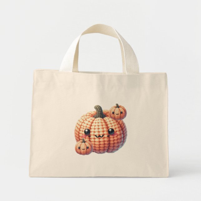 Bolsa Tote Mini Croché Pequena Abóbora (Frente)