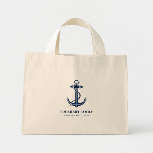 Bolsa Tote Mini Cruzeiro da Família Moderna Âncora de Barco Combin