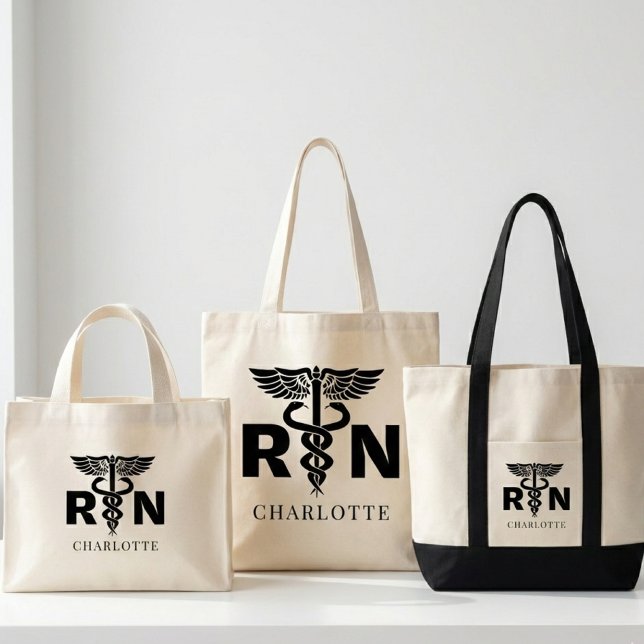 Bolsa Tote Mini Custom RN Nurse Tote Bag Gift for Registered Nurse (Custom RN Nurse Tote Bag Gift for Registered Nurses, Graduates, and Nurse Appreciation Week gifts)