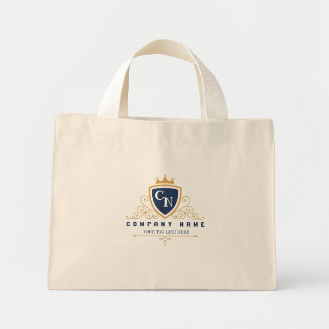 Bolsa Tote Mini Customize Luxury hotel business or restaurant logo (Frente)