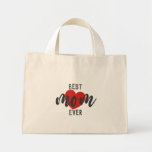 Bolsa Tote Mini Cute Design Text Best Mom Ever With Heart<br><div class="desc">Elegant Mothers day Mini Tote Bag featuring a cute saying that reads "Best Mom Ever" with heart, This cute Mini Tote Bag is perfect for your daughter for Mother's Day and it can be use it all year.! A pretty unusual Mother's Day gift... probably different from what she's expecting. you’re...</div>