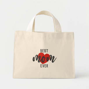Bolsa Tote Mini Cute Design Text Best Mom Ever With Heart 