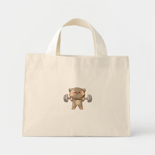 Bolsa Tote Mini design de amante de gatos motivador do ginásio