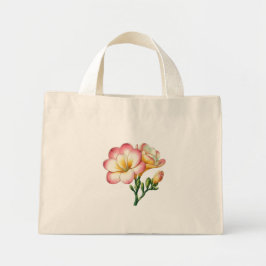 Bolsa Tote Mini Design de flor da Freesia