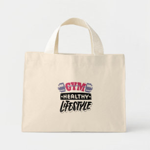 Bolsa Tote Mini design de motivação para estilo de vida saudável n