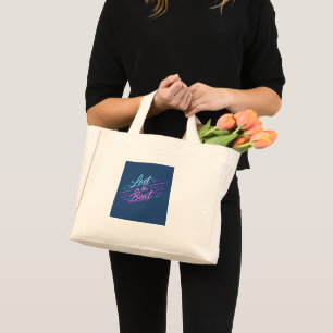Bolsa Tote Mini Design de Vibrações de Música Neon