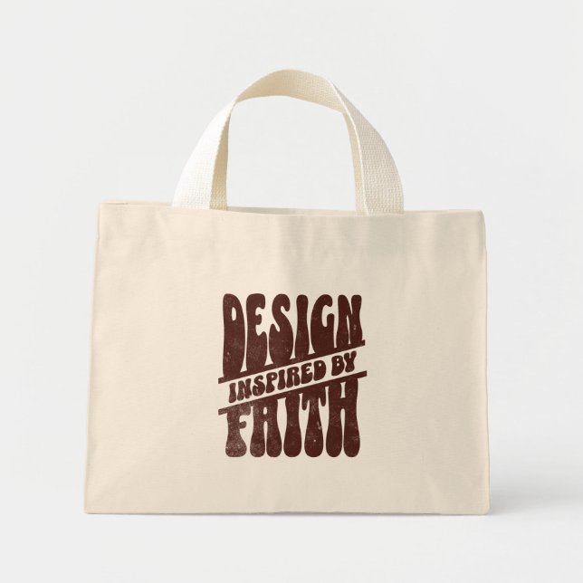 Bolsa Tote Mini Design inspirado pela fé (Frente)