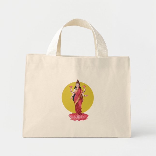 Bolsa Tote Mini Deusa Lakshmi (Frente)