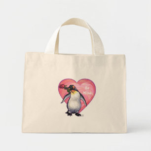 Bolsa Tote Mini Dia de os namorados de pinguins