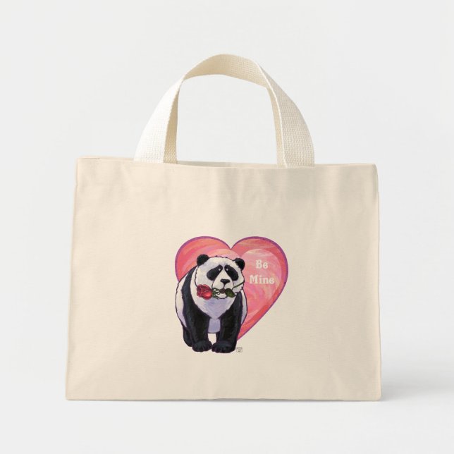 Bolsa Tote Mini Dia de os namorados do Urso Panda (Frente)