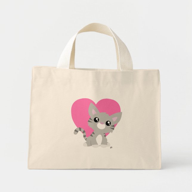 Bolsa Tote Mini Dia de os namorados Gatinho Toque (Frente)