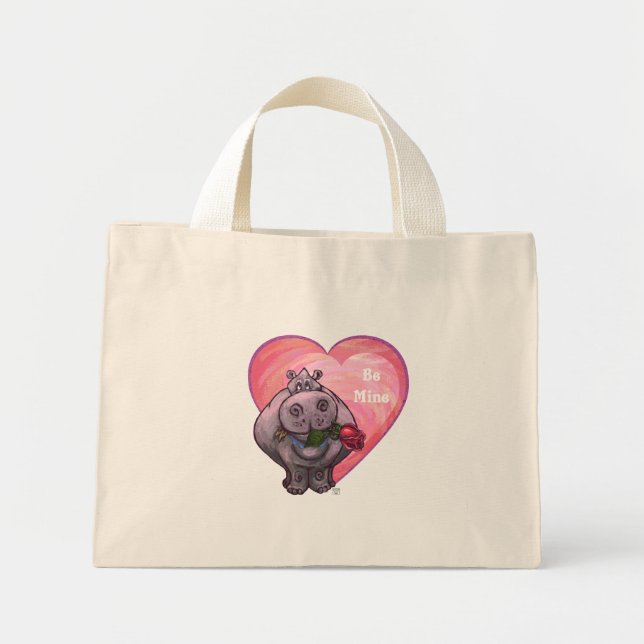 Bolsa Tote Mini Dia de os namorados Hippopotamus (Frente)