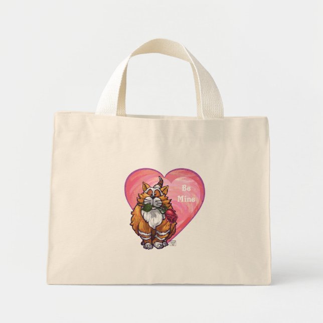 Bolsa Tote Mini Dia dos Namorados do Gato Gengibre (Frente)