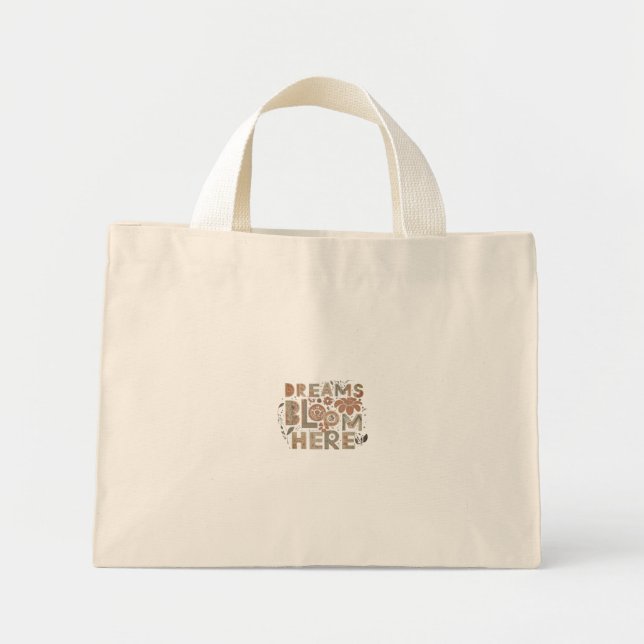 Bolsa Tote Mini Dreams Bloom Here Tote Bag (Frente)